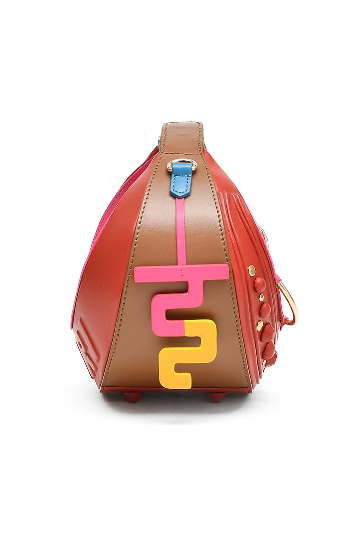 Multi-Colored Genuine Leather Embossed Halo Bag by Immri at Pernia's Pop Up Shop