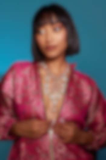 Gold Plated Freshwater Pearls Floral Necklace by KALON DESIGNS at Pernia's Pop Up Shop