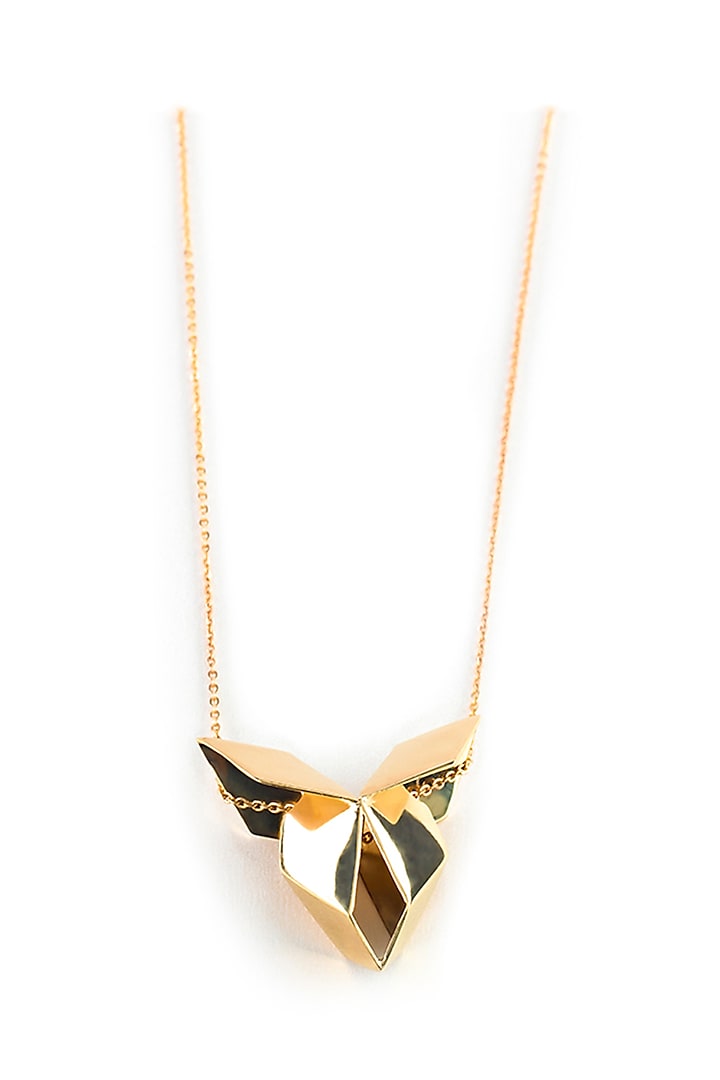 Gold Plated Handcrafted Pendant Necklace by KALON DESIGNS
