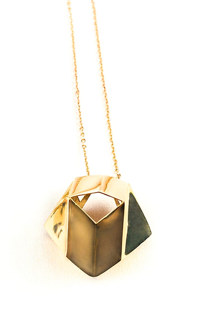 Gold Plated Handcrafted Necklace by KALON DESIGNS