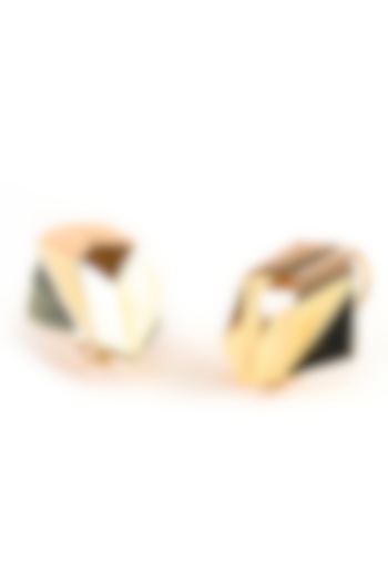 Gold Plated Handcrafted Stud Earrings by KALON DESIGNS