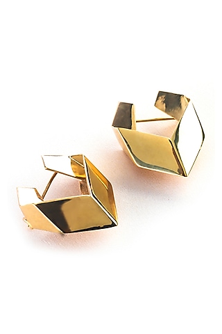 Gold Plated Brass Earrings by KALON DESIGNS