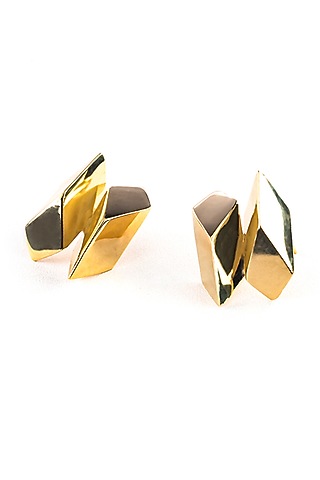 Gold Plated Stud Earrings by KALON DESIGNS