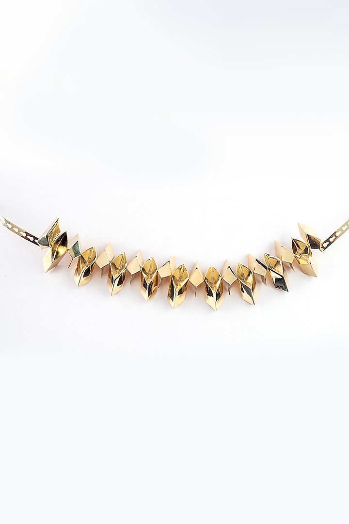 Gold Plated Brass Choker Necklace by KALON DESIGNS