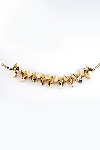 Gold Plated Brass Choker Necklace by KALON DESIGNS
