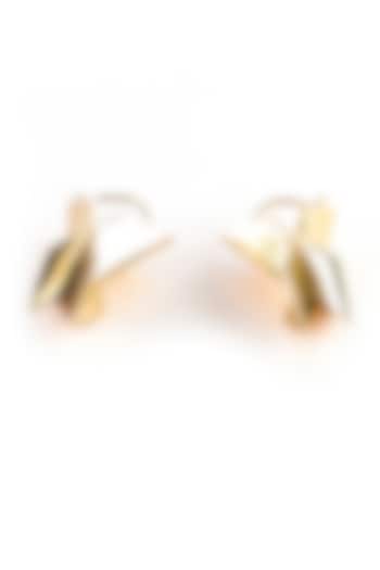 Gold Plated Brass Dangler Earrings by KALON DESIGNS