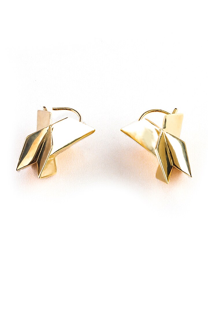 Gold Plated Brass Dangler Earrings by KALON DESIGNS