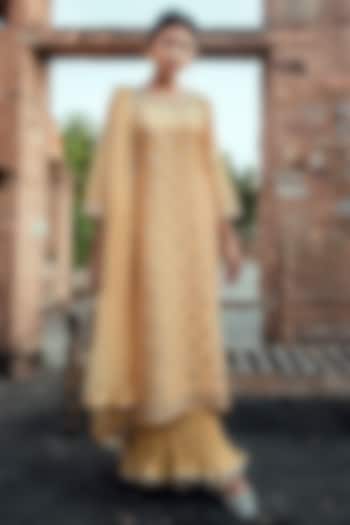 Daffodil Yellow Embroidered Kurta Set by Kameez at Pernia's Pop Up Shop