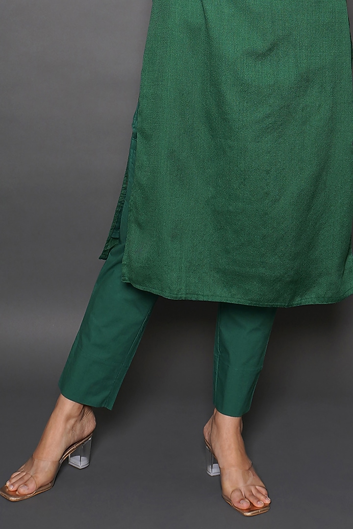 Jade Green Wool Kurta Set by Kameez at Pernia's Pop Up Shop