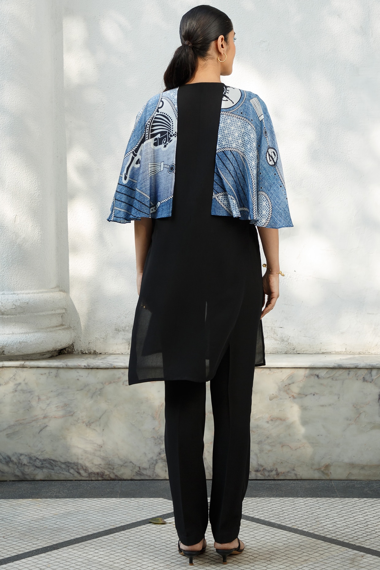 Denim Micro Polyester Co-Ord Set 