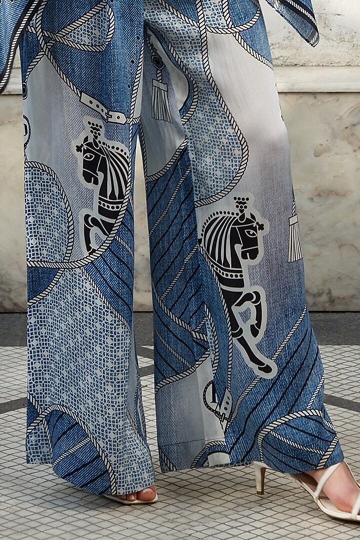 Denim Printed Pants by Kamaali Pret at Pernia's Pop Up Shop