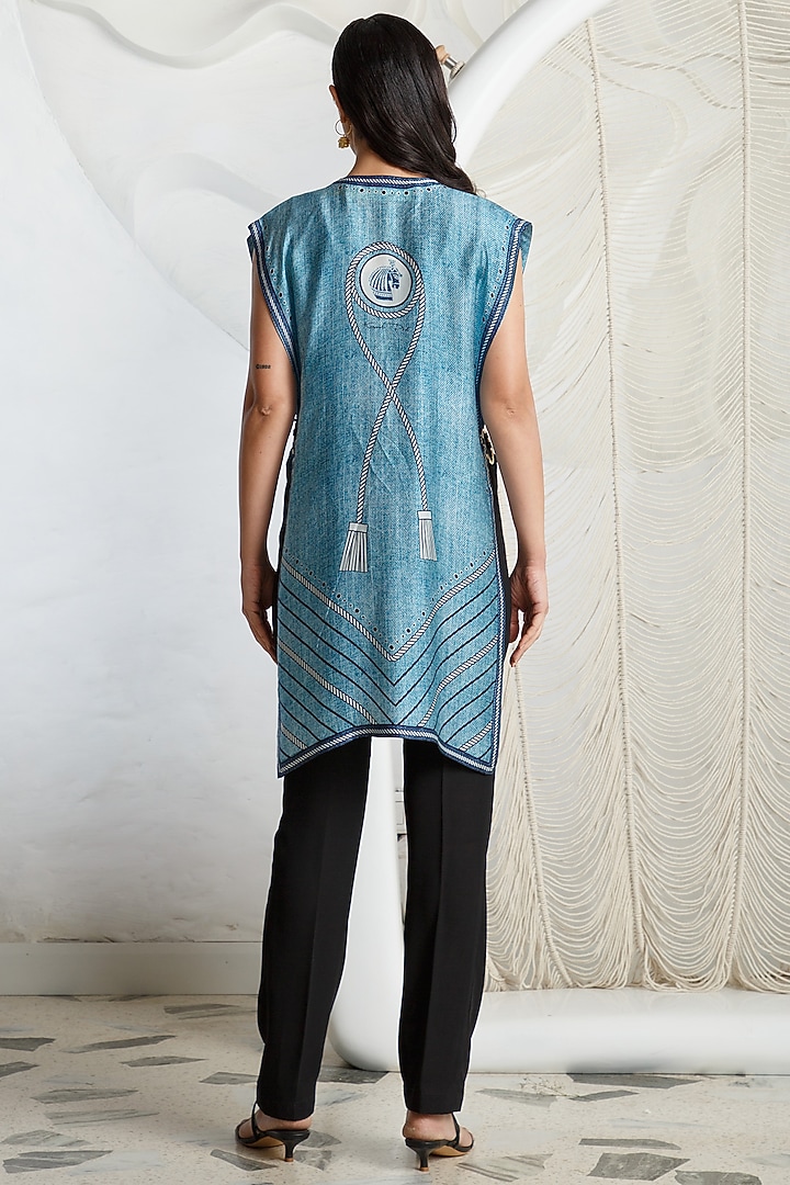 Pool Blue Bamberg Satin Co-Ord Set by Kamaali Pret at Pernia's Pop Up Shop
