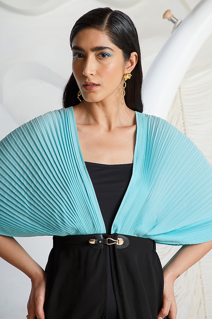 Pool Blue Micro Polyester Cover-Up by Kamaali Pret at Pernia's Pop Up Shop