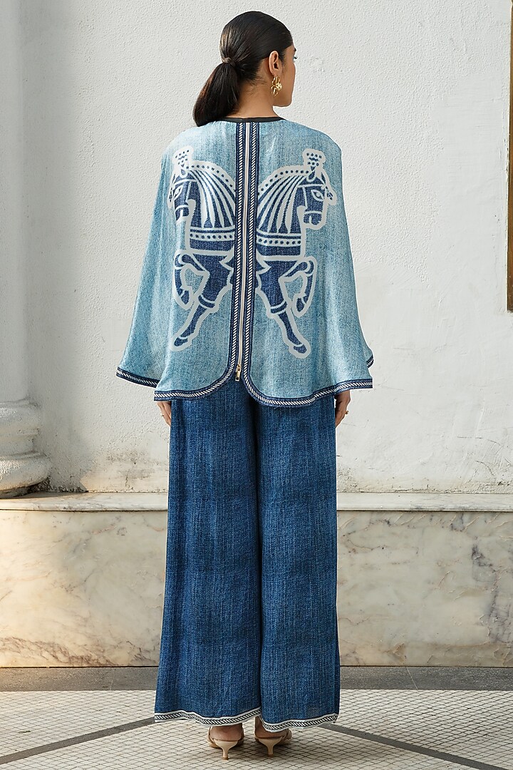 Denim Printed Pants by Kamaali Pret at Pernia's Pop Up Shop
