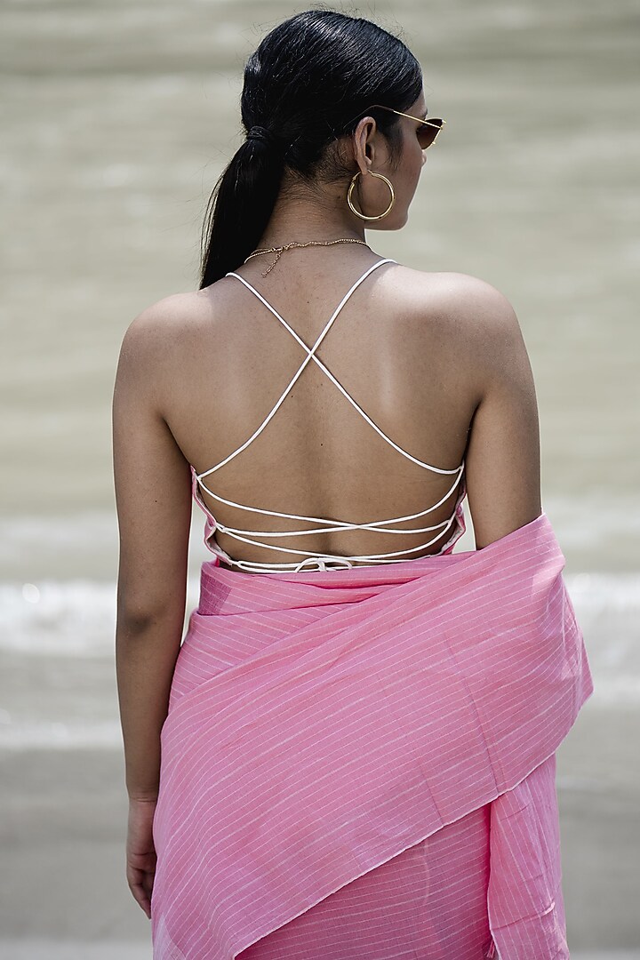 Light Hot Pink Linen Cotton Blouse by Kavana at Pernia's Pop Up Shop