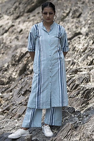 Indigo Organic Cotton Kurta Set by Kavana