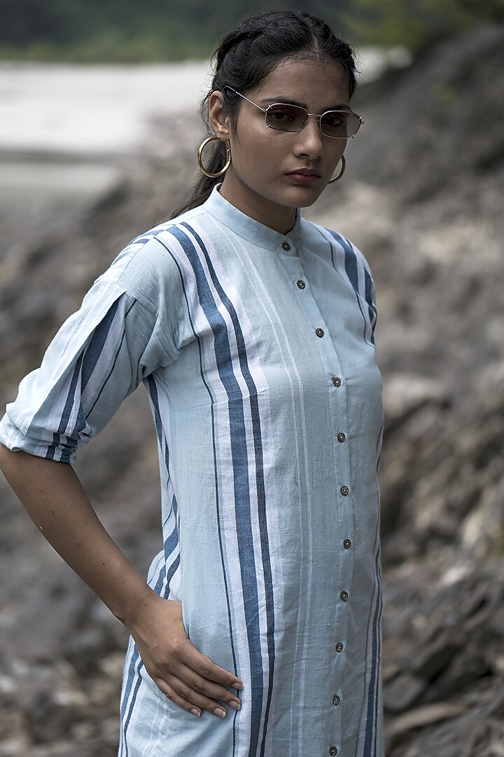 Indigo Organic Cotton Kurta Set by Kavana at Pernia's Pop Up Shop
