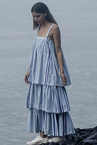 Indigo Handwoven Organic Cotton Dress by Kavana
