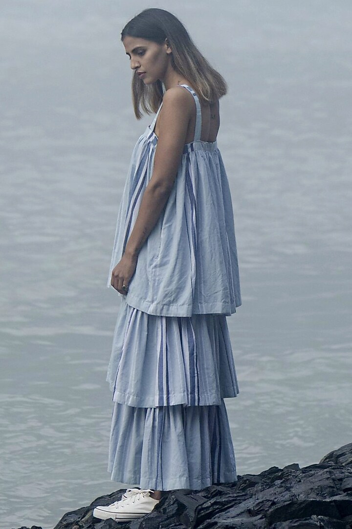 Indigo Handwoven Organic Cotton Summer Dress by Kavana at Pernia's Pop Up Shop