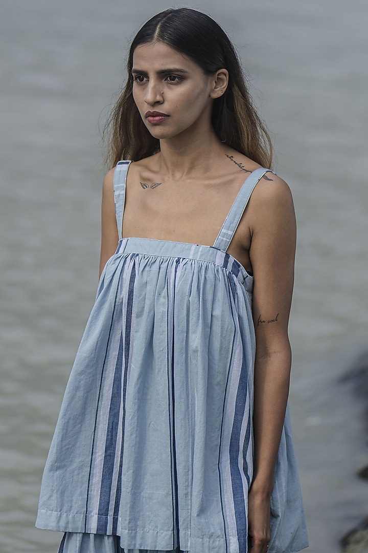 Indigo Handwoven Organic Cotton Summer Dress by Kavana at Pernia's Pop Up Shop