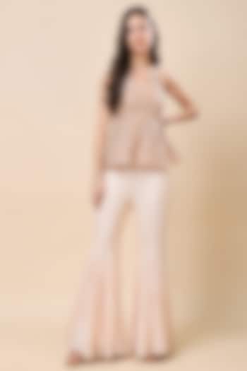 Peach Silk Organza & Sequin Co-Ord Set by Kanchi Khurana Couture at Pernia's Pop Up Shop