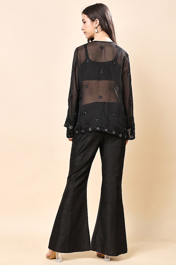 Black Silk Organza Co-Ord Set by Kanchi Khurana Couture at Pernia's Pop Up Shop