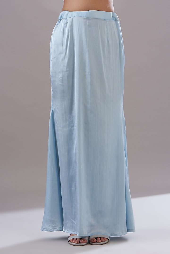 Blue Silk Organza Resham Embroidered Wedding Saree Set by KANJ By Priyanka Sakhuja at Pernia's Pop Up Shop