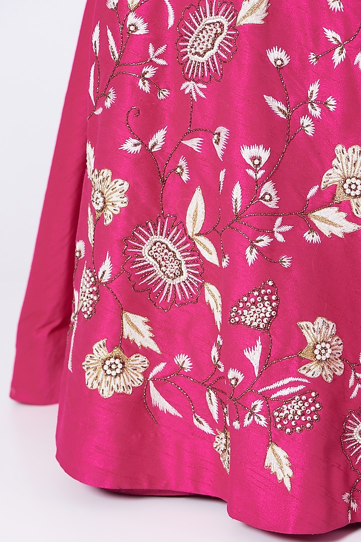 Fuchsia Sequins Embellished Wedding Lehenga Set by KANJ By Priyanka Sakhuja at Pernia's Pop Up Shop