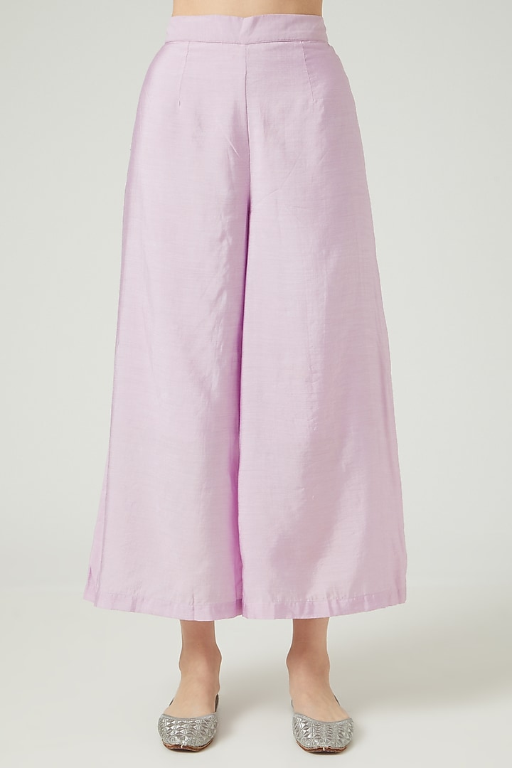 Mauve Hand Embroidered Kurta Set by KANJ By Priyanka Sakhuja at Pernia's Pop Up Shop