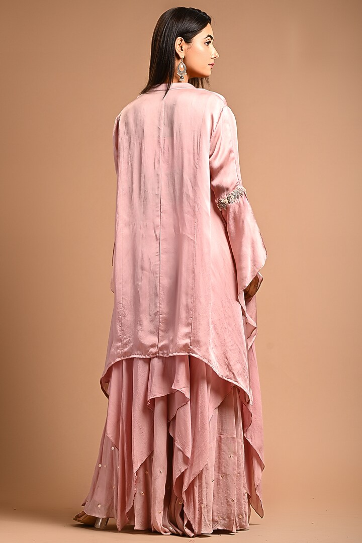 Pink Cotton Silk Jacket Lehenga Set by KANIKA MITTAL at Pernia's Pop Up Shop