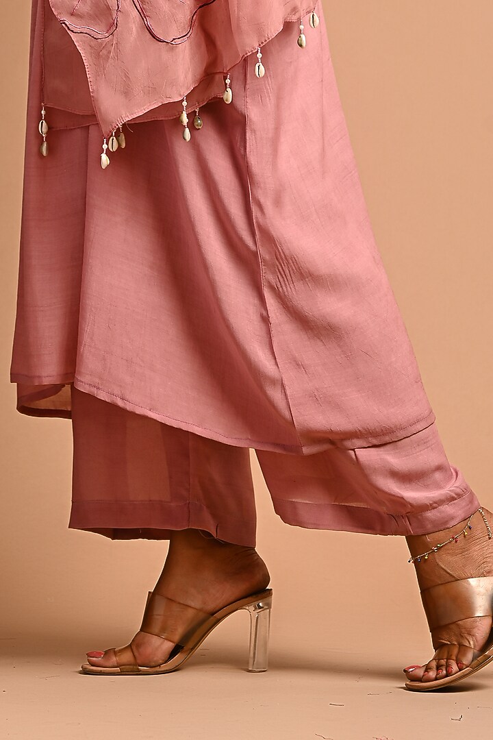 Rose Gold Cotton Silk Kurta Set by KANIKA MITTAL at Pernia's Pop Up Shop