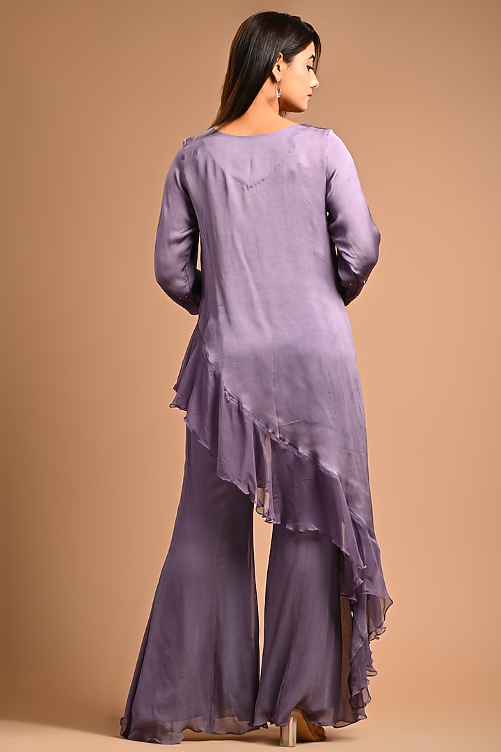 Purple Georgette Pant Set by KANIKA MITTAL at Pernia's Pop Up Shop