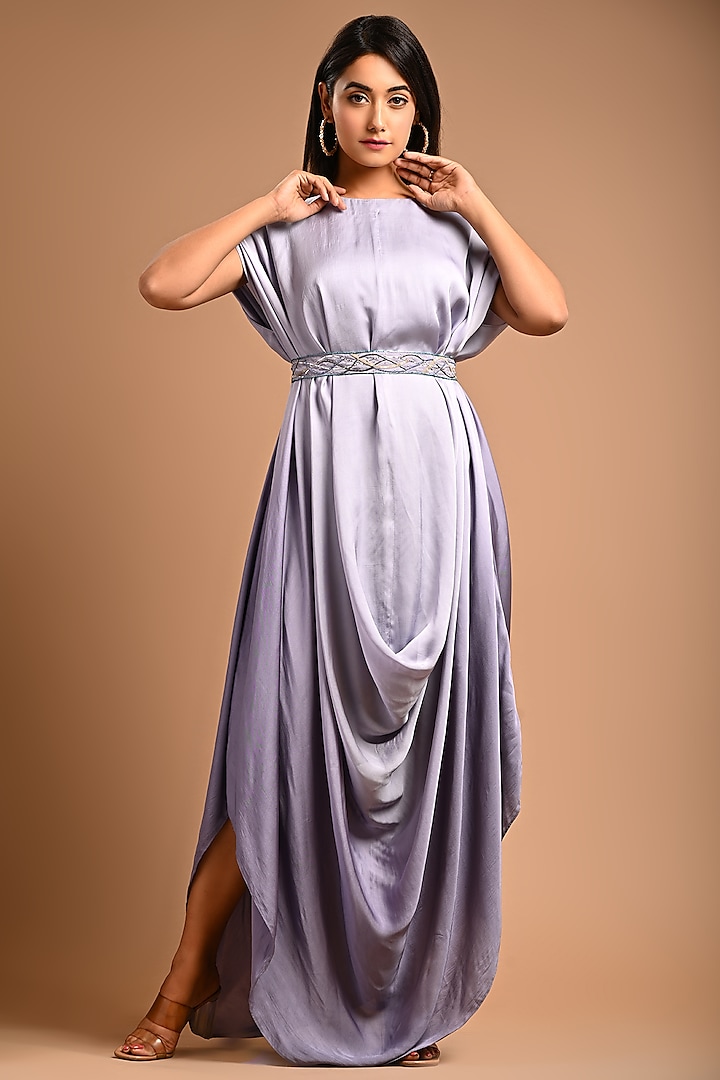 Lavender Satin Dress by KANIKA MITTAL