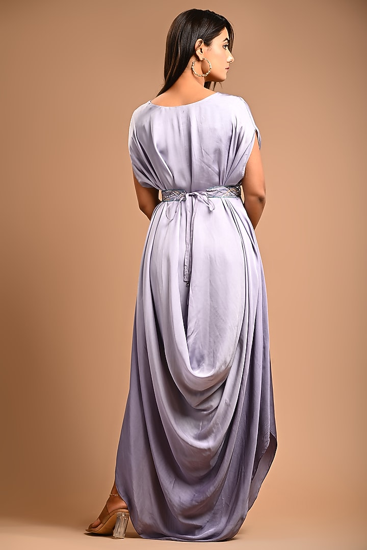 Lavender Satin Summer Dress by KANIKA MITTAL at Pernia's Pop Up Shop
