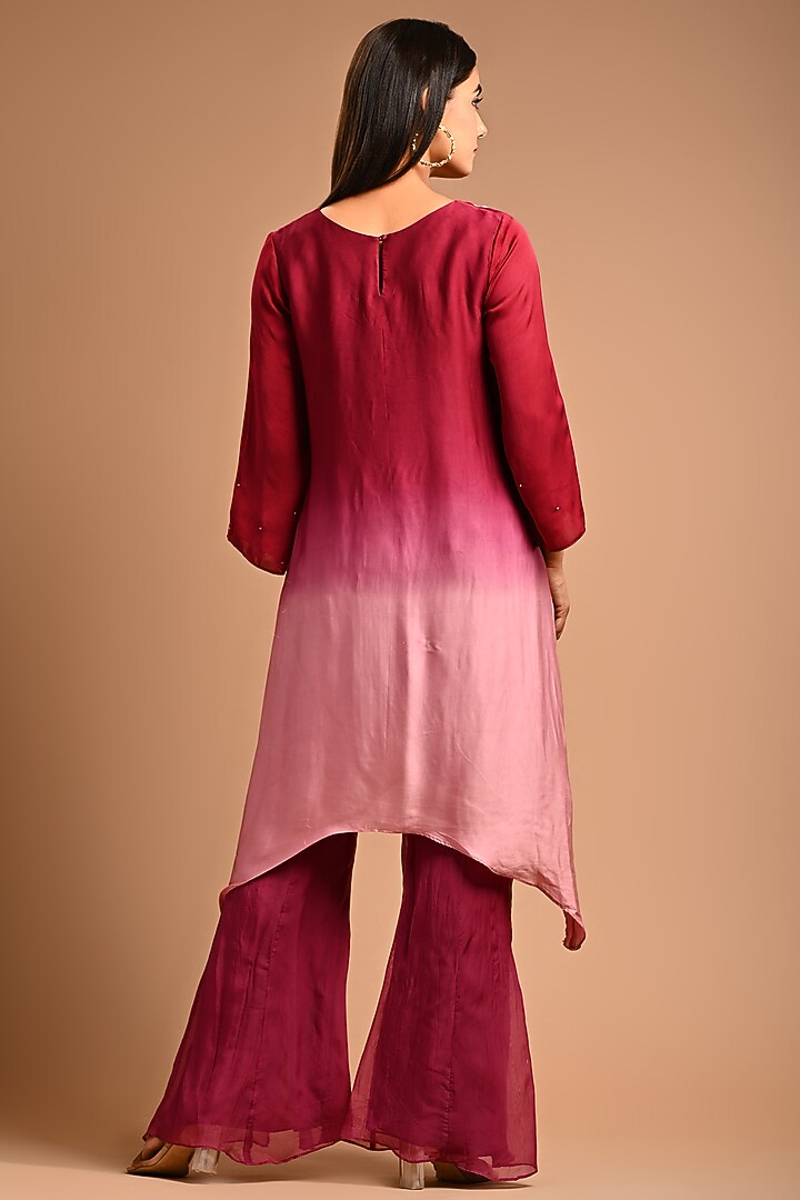 Magenta Organza Pant Set by KANIKA MITTAL at Pernia's Pop Up Shop