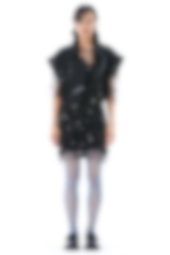 Black Polyester Embellished Mini Cocktail Dress by Kanika Goyal at Pernia's Pop Up Shop