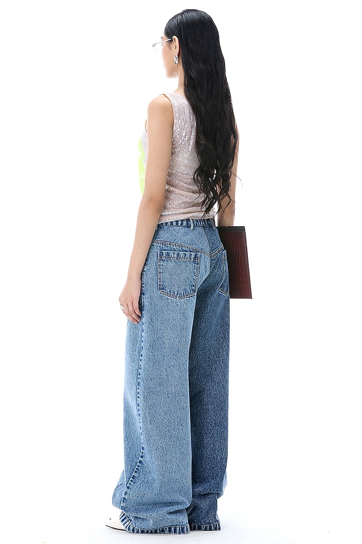 Neon Colored Polyester Sequins Embellished Tank Top by Kanika Goyal at Pernia's Pop Up Shop