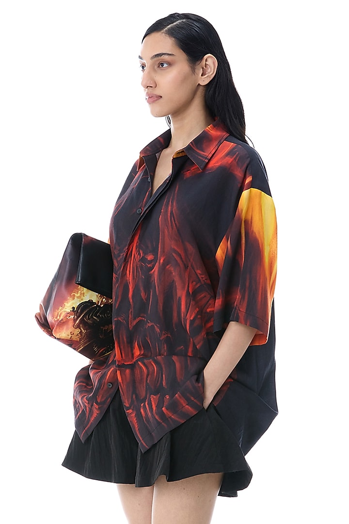 Multi-Colored Cotton Engineered Printed Shirt by Kanika Goyal at Pernia's Pop Up Shop