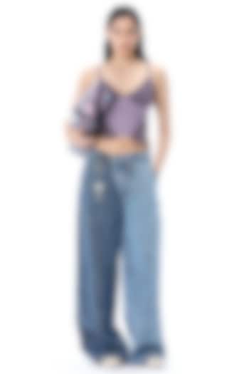 Lavender Polyester Corset Top by Kanika Goyal at Pernia's Pop Up Shop