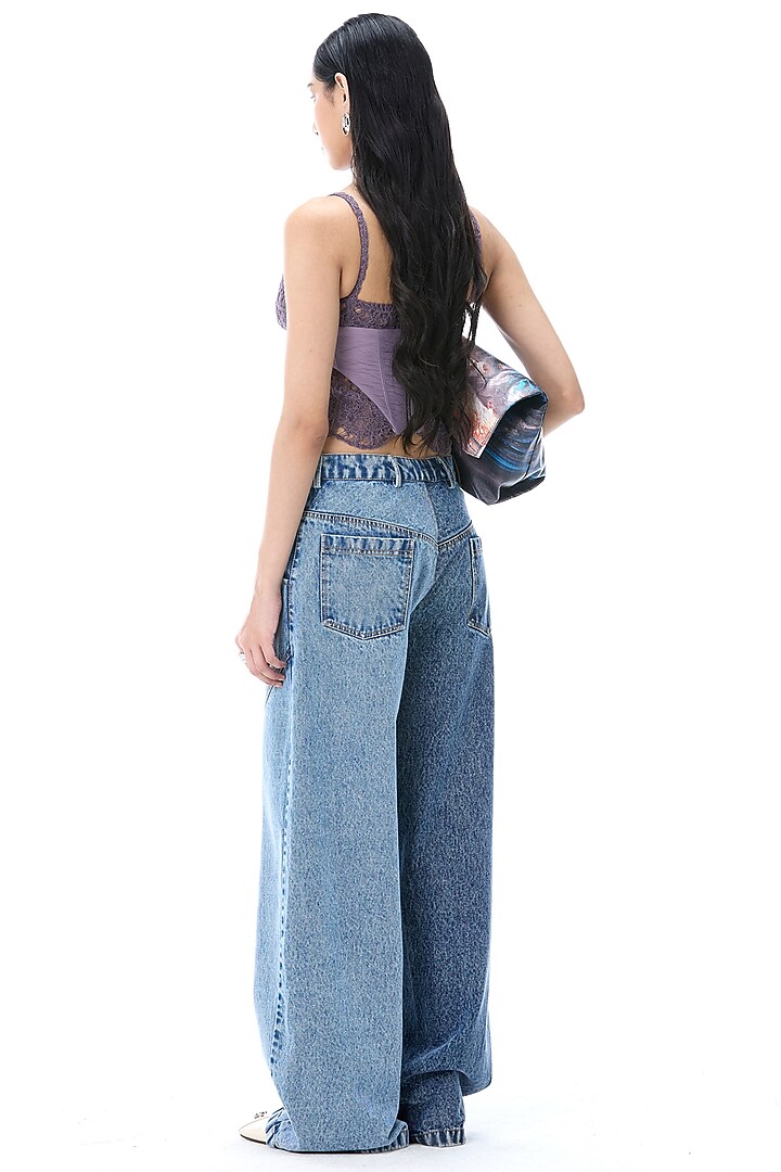 Lavender Polyester Corset Top by Kanika Goyal at Pernia's Pop Up Shop