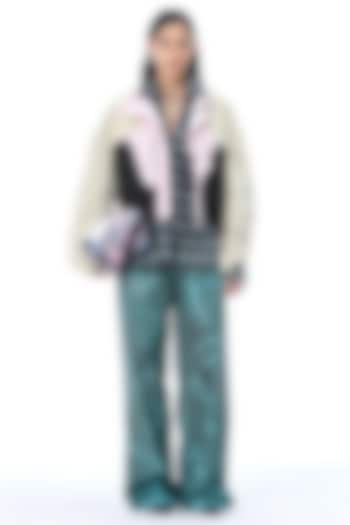 Multi-Colored Polyester Color Blocked Jacket by Kanika Goyal at Pernia's Pop Up Shop