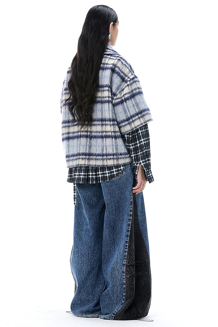 Multi-Colored Acrylic & Wool Crop Blazer by Kanika Goyal at Pernia's Pop Up Shop