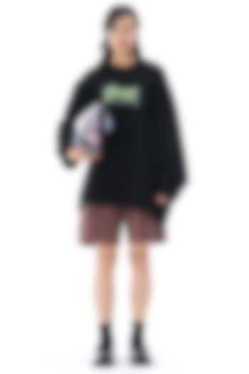 Brown Polyester Shorts by Kanika Goyal at Pernia's Pop Up Shop