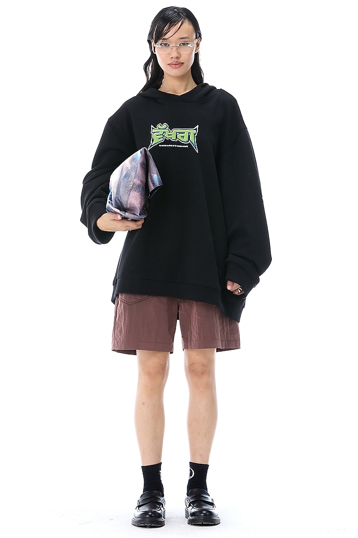 Brown Polyester Shorts by Kanika Goyal at Pernia's Pop Up Shop