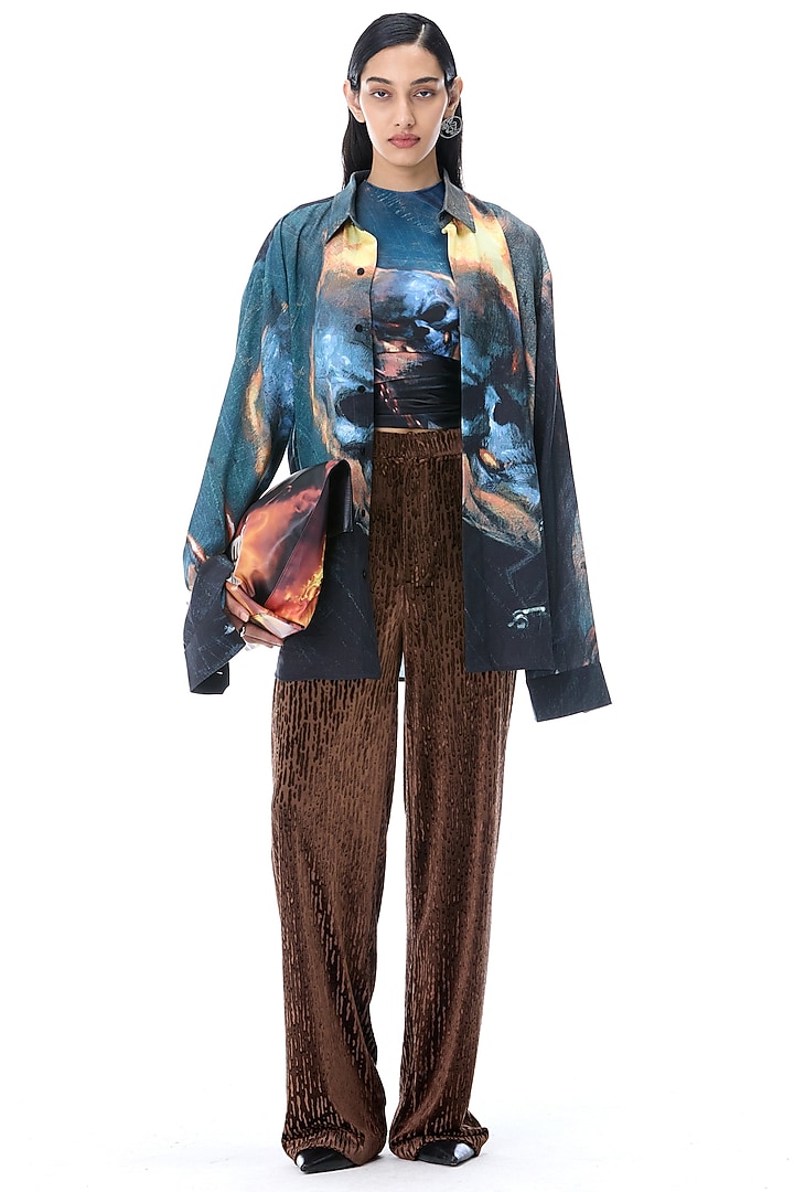 Multi-Colored Cotton Engineered Printed Shirt by Kanika Goyal at Pernia's Pop Up Shop