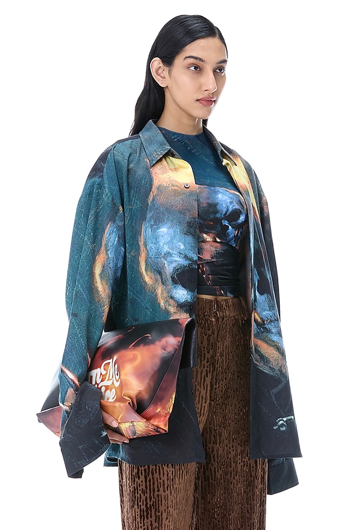 Brown Polyester Pants by Kanika Goyal at Pernia's Pop Up Shop