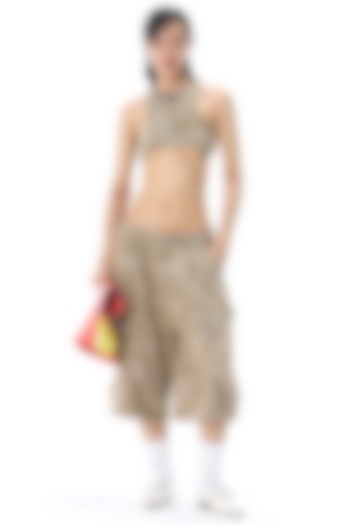 Beige Cotton Shorts by Kanika Goyal at Pernia's Pop Up Shop