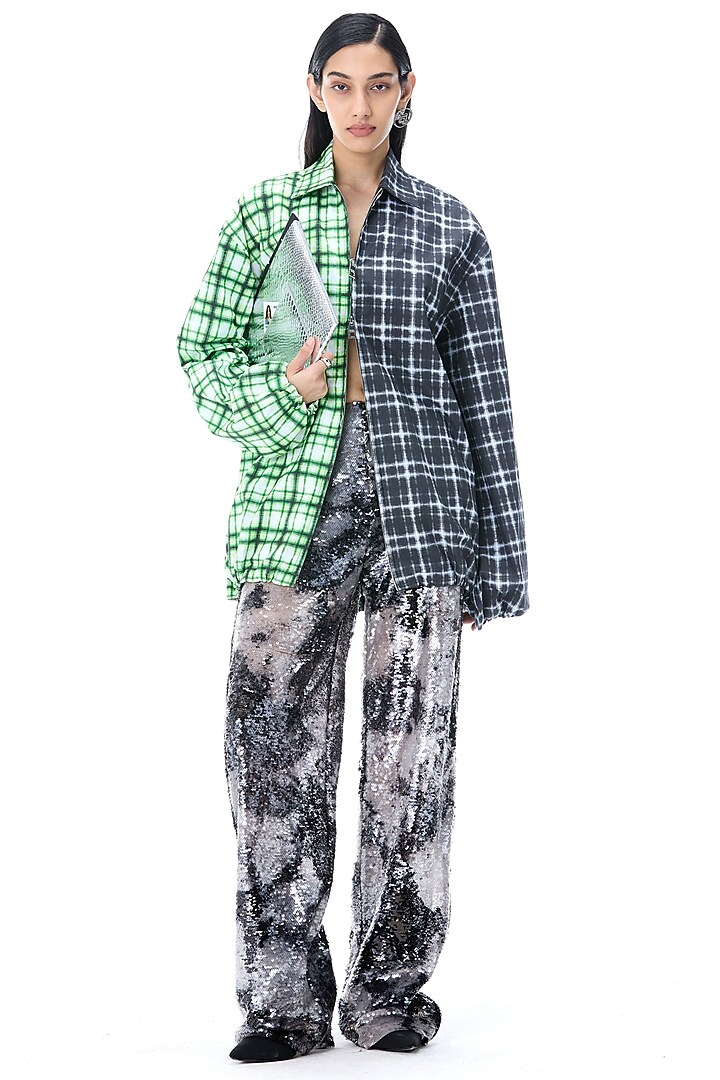 Multi-Colored Cotton Oversized Shacket by Kanika Goyal at Pernia's Pop Up Shop