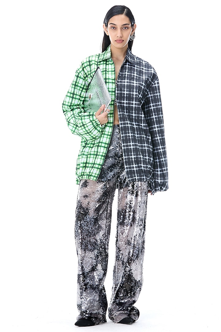 Multi-Colored Polyester Sequins Pants by Kanika Goyal at Pernia's Pop Up Shop