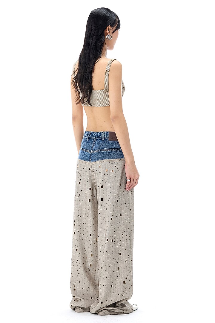 Grey Polyester Bralette Top by Kanika Goyal at Pernia's Pop Up Shop